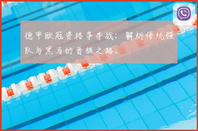 德甲欧冠资格争夺战：解析传统强队与黑马的晋级之路。